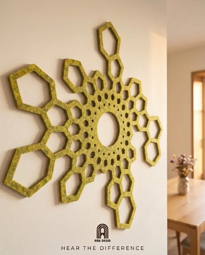 Hushex · Mosterdgeel vilt · Woonkamer