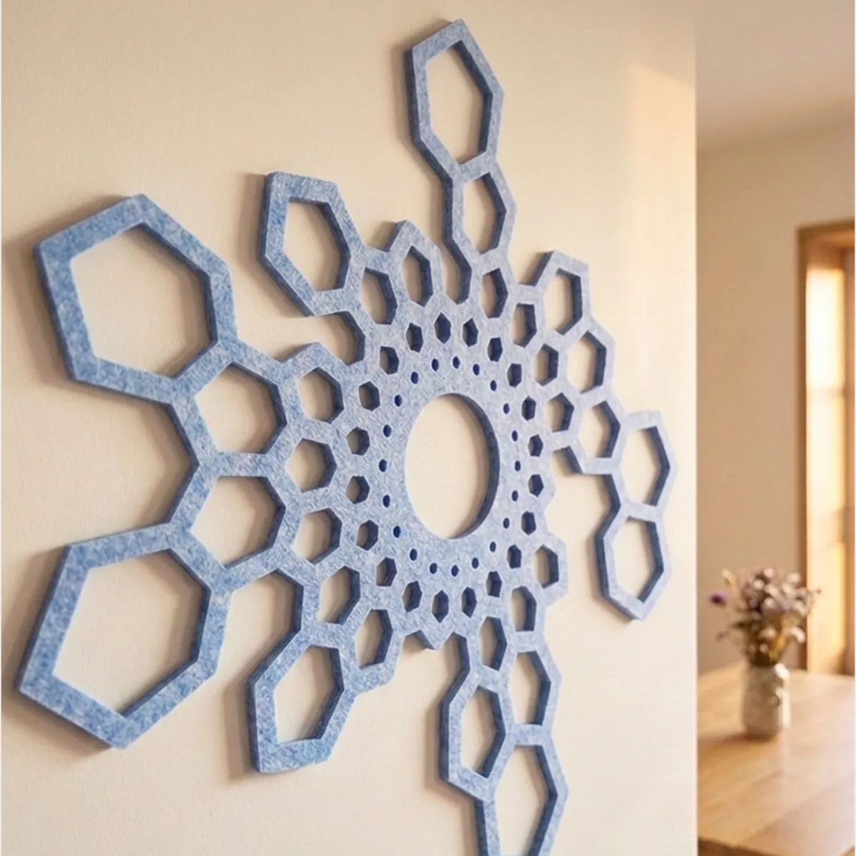Hushex · Korenblauw vilt · Woonkamer