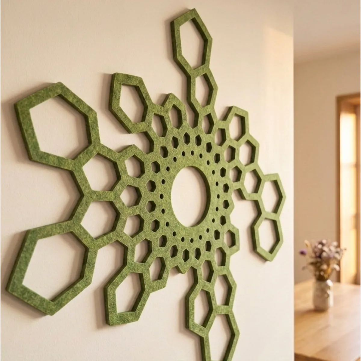 Hushex · Olijfgroen vilt · Woonkamer