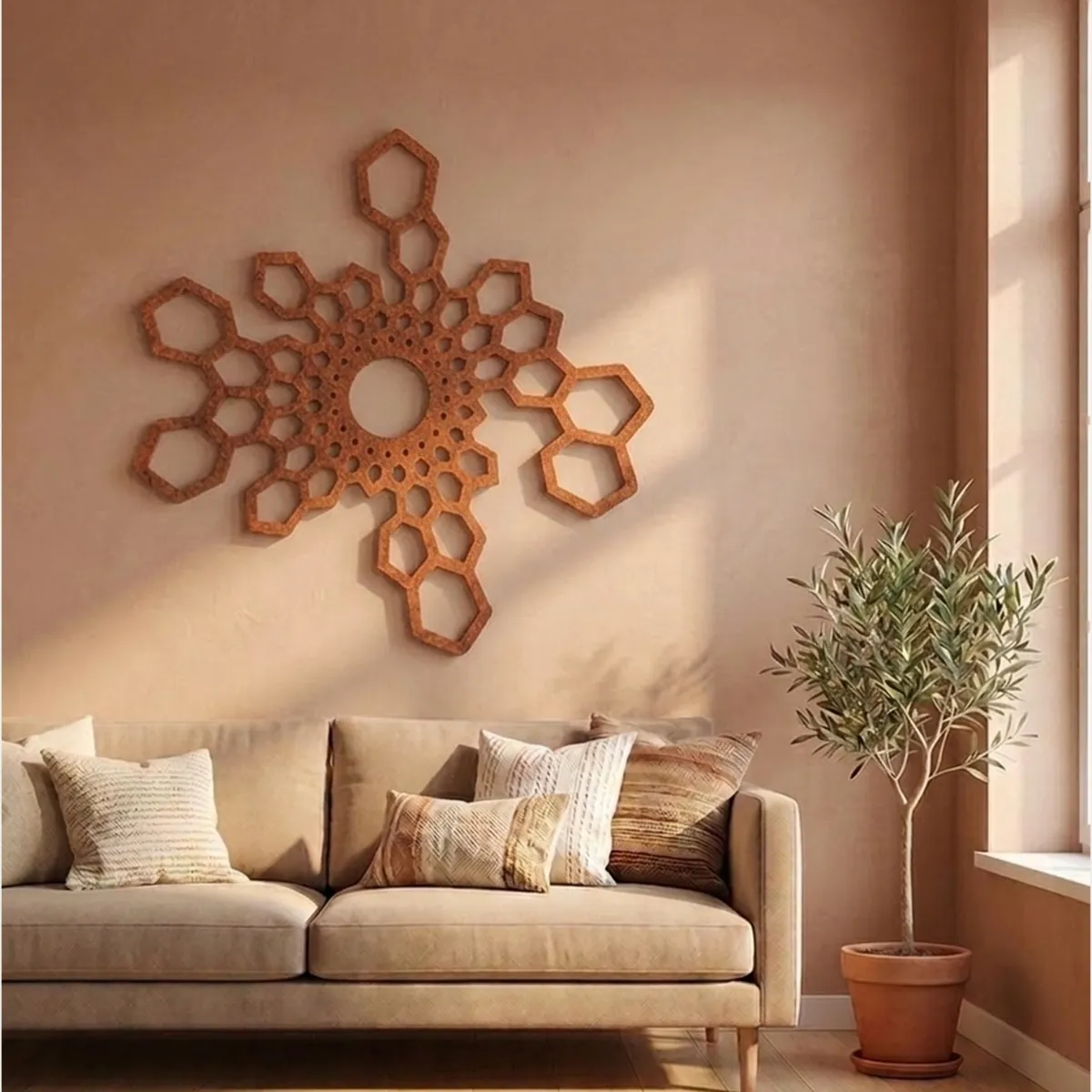 Hushex · Terracotta vilt · Woonkamer